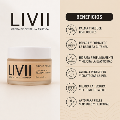 Crema Hidratante con Centella Asiática y Aloe Vera | LIVII