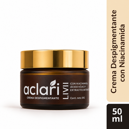 Aclari | Bright Cream | Crema Despigmentante Facial con Niacinamida y Ácido Kójico | Marca Livii | 50 ml
