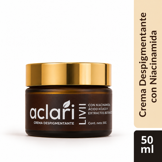 Aclari | Bright Cream | Crema Despigmentante Facial con Niacinamida y Ácido Kójico | Marca Livii | 50 ml